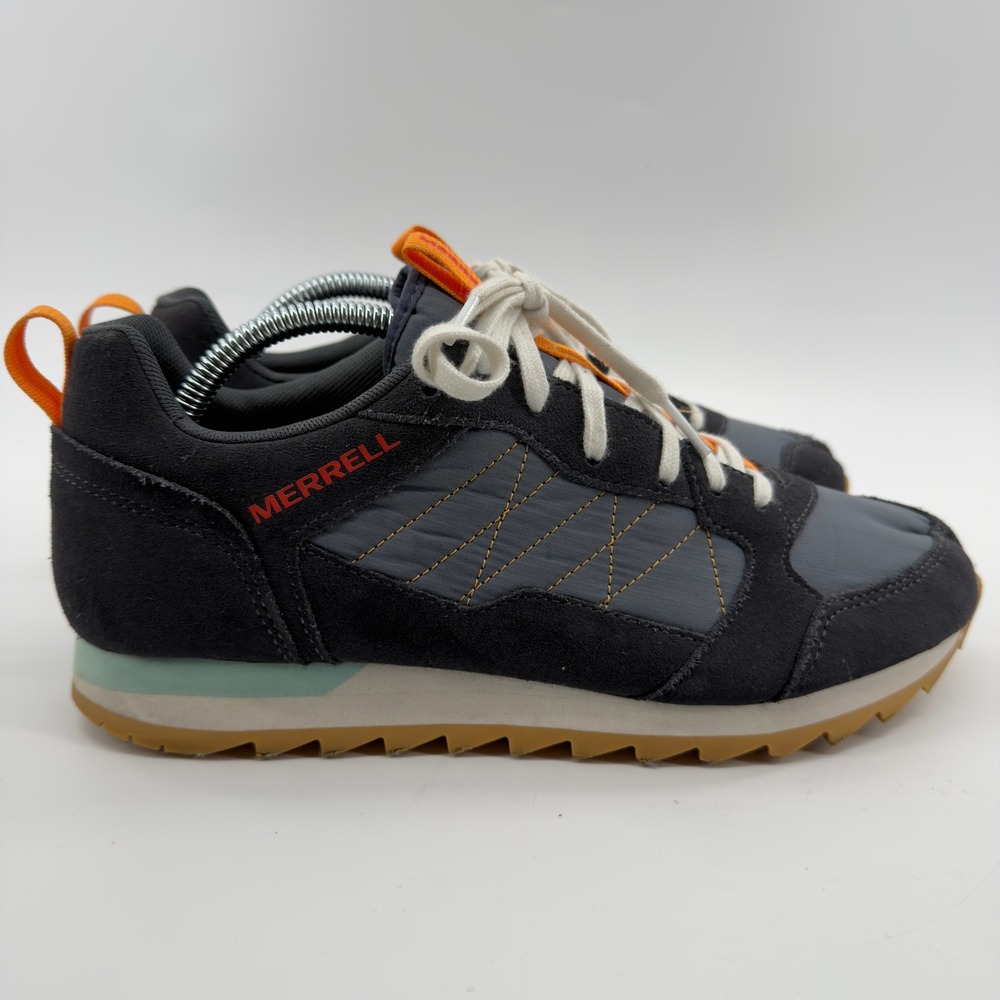 Merrell Alpine Sneaker Charcoal Orange Suede Mesh Mens 8.5
